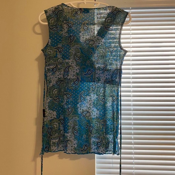 Y2k Paisley mesh babydoll top - Picture 3 of 5